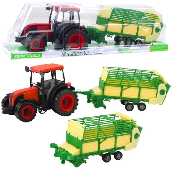 Picture of Traktor Rolniczy Farmerski Z Zielono-ót Przyczep Czerwony 50cm LEAN Toys
