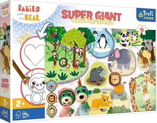 Picture of Trefl Primo Puzzle Giant 3w1 15 elementów Bobaski w ZOO