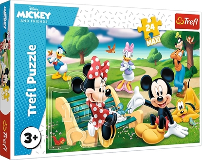 Изображение Trefl Puzzle 24 Maxi Myszka Mickey w gronie przyjació 14344