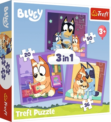 Изображение Trefl Puzzle 3w1 Poznaj Bluey - cznie 106 elementów (34895)