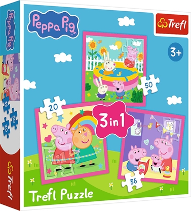 Изображение Trefl Puzzle 3w1 winka Peppa, Peppa i przyjaciele - cznie 106 elementów (34873)