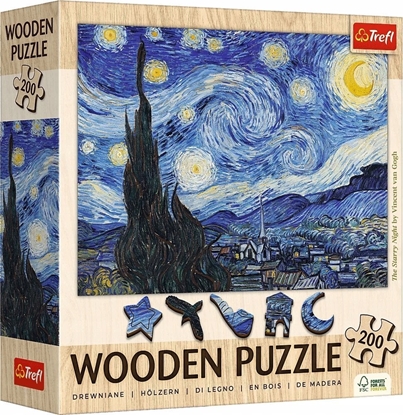 Picture of Trefl Puzzle drewniane 200 elementów Gwiadzista Noc Vincent van Gogh