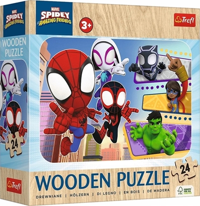 Изображение Trefl Puzzle drewniane Odwany Spiday i przyjaciele 24 elementy (20274)