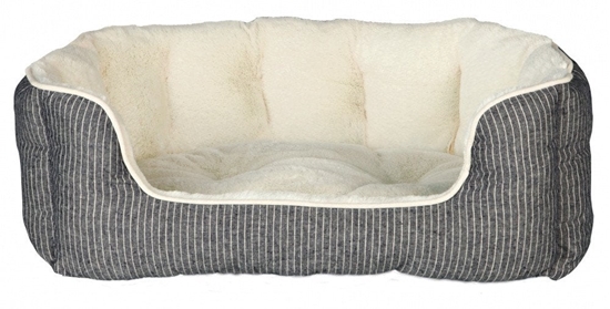Picture of TRIXIE Davin, Bolster pet bed, Indoor, Dog, Grey, White, Rectangular, Monochromatic