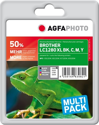 Picture of Tusz AgfaPhoto Tusz APB1280XLSETD / LC1280 XL (Black Cyan Magenta Yellow)