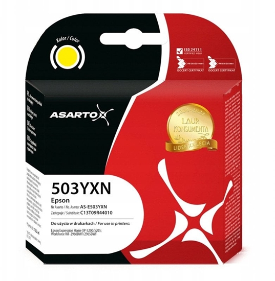 Picture of Tusz Asarto do Epson 503YXN | C13T09R44010 | 470 str. | 10,2ml | yellow