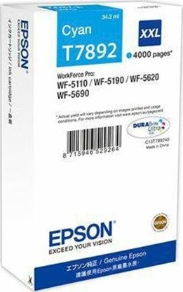 Attēls no Tusz Epson Epson Tusz Wf5110 T7892Xxl Cyan 34,2Ml