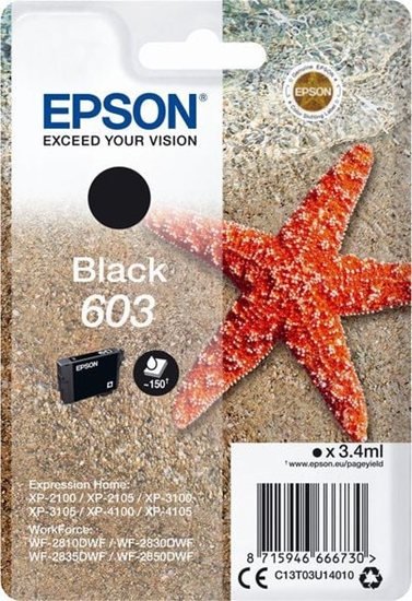 Picture of Tusz Epson Tusz 603 Black (C13T03U14020)