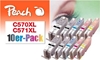 Picture of Peach 0F319980 tintes kārtridžs 10 pcs Melns, Tirkīzzils, Fuksīns, Foto melns, Dzeltens