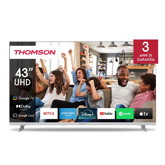 Picture of TV Set|THOMSON|43"|4K/Smart|QLED|3840x2160|Google TV|White|43UG4S14W