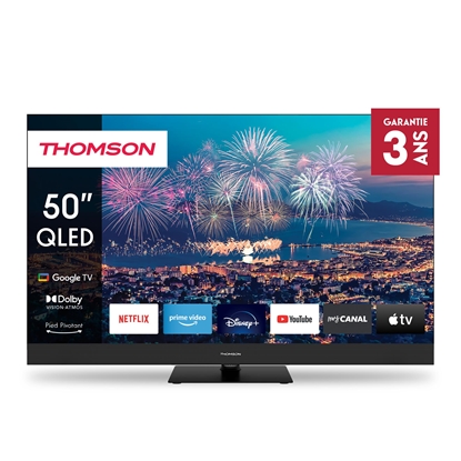Attēls no TV Set|THOMSON|50"|4K/Smart|QLED|3840x2160|Wireless LAN|Bluetooth|Google TV|Black|50QG6C14