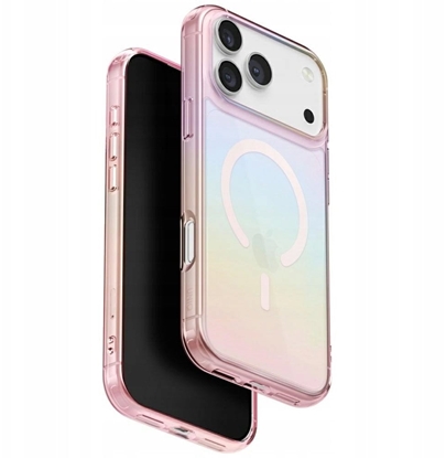 Attēls no UNIQ Iridescia case for iPhone 17 Pro Magclick Charging pink prism