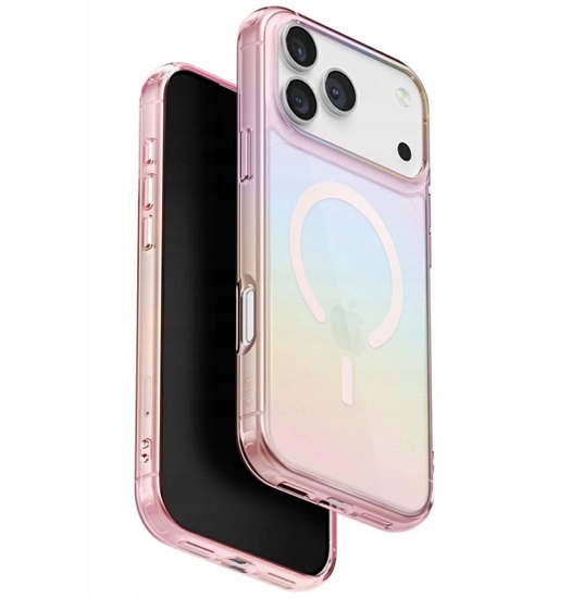 Изображение UNIQ Iridescia case for iPhone 17 Pro Magclick Charging pink prism