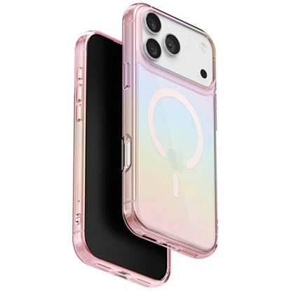 Attēls no UNIQ Iridescia case for iPhone 17 Pro Max Magclick Charging pink prism
