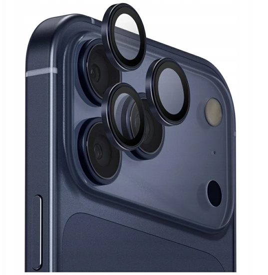 Picture of UNIQ Optix Aluminum Camera Lens Protector for iPhone 17 Pro / iPhone 17 Pro Max with Applicator Navy
