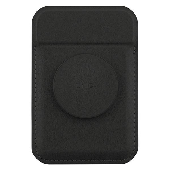 Picture of Uniq UNIQ Flixa magnetic card wallet with stand black/jet black MagSafe