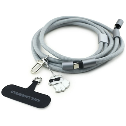 Изображение Kabel USB Karl Lagerfeld USB-C - USB-C 1.5 m Szary (KLCCUCNMSCKIG)