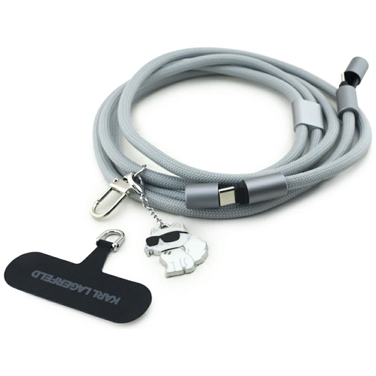 Изображение Kabel USB Karl Lagerfeld USB-C - USB-C 1.5 m Szary (KLCCUCNMSCKIG)