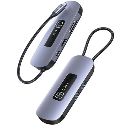 Attēls no Usams 6in1 Adapter 2x USB 3.0 / TF / SD / USB-C / HDMI PD100W / Hub