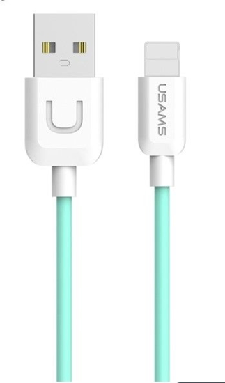 Изображение USAMS Apple US-SJ097 U-Turn Durable TPE Universal Lightning to USB Data & Fast 2A Charger Cable 1m Green