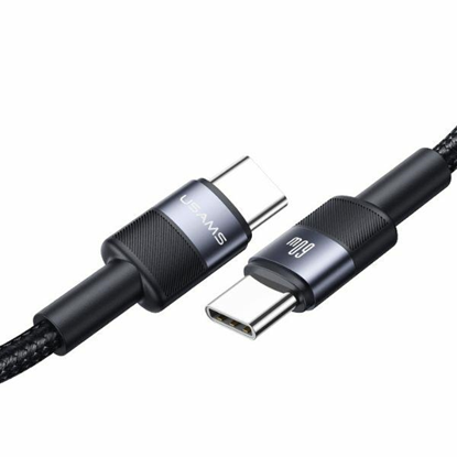 Изображение Kabel USB Usams USB-C - USB-C 1.2 m Wielokolorowy (SJ724ZJ01)