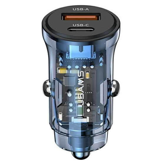 Picture of USAMS Ład. sam. 1xUSB+1xUSB-C C32 30W Fast Charge 