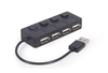 Picture of USB Centrmezgls Gembird USB 2.0 4-port Hub with Switches Black