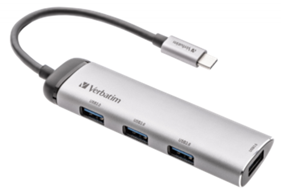 Изображение USB dokstacija Verbatim HUB 4-PORT USB-C Multiport