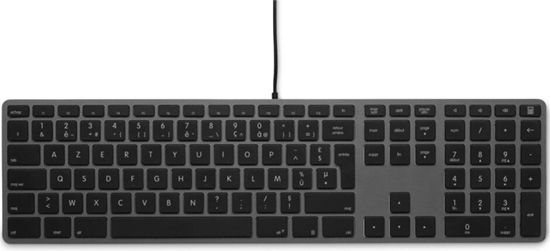 Picture of USB numeric Windows Keyboard KB-3421, 110 keys, 2x USB, aluminum, Windows OS, space gray - French