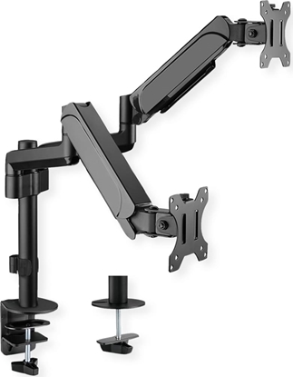 Attēls no Value Dual Monitor Arm, Pole Mount, 4 Joints, Desk Clamp
