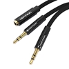 Picture of Vention Cable audio mini jack 3.5mm female to 2x mini jack 3.5 mm male Vention BBLBAB 0.6m (black)