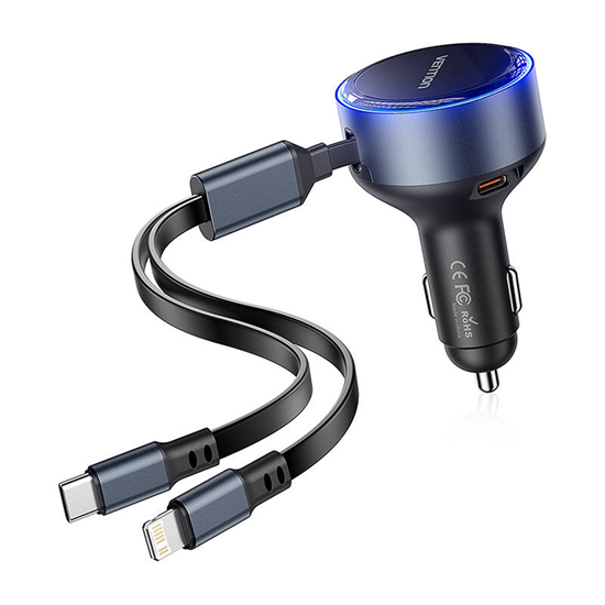 Picture of Vention Vention FFOB0 USB-C car charger + USB-C/Lightning 30W cable