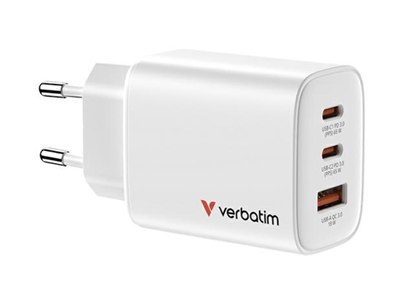 Attēls no Verbatim Essentials GaN Charger 65W 2xUSB-C/1xUSB-A weiß   32353