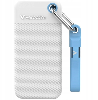 Attēls no Verbatim SSD 1TB Verbatim Pocket incl. two sleeves white & light blue