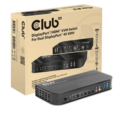Attēls no VIDEO SWITCH KVM DP/HDMI/CSV-7210 CLUB3D