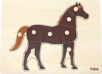 Picture of Viga Toys VIGA Drewniane Puzzle Montessori Ko z Pinezkami