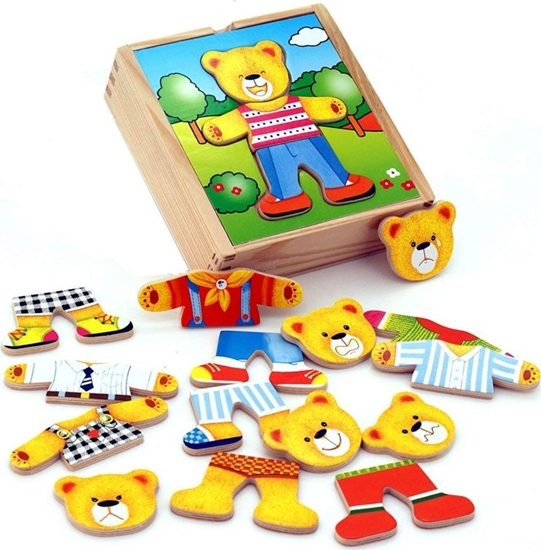 Picture of Viga Viga Drewniane Puzzle Ukadanka Edukacyjna Ubierz Misia Chopca