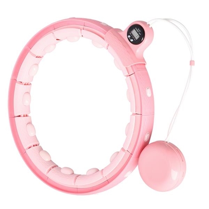 Attēls no Vingrošanas aplis ar atsvaru FH02 PINK HULA HOOP WITH WEIGHT + COUNTER STOCK