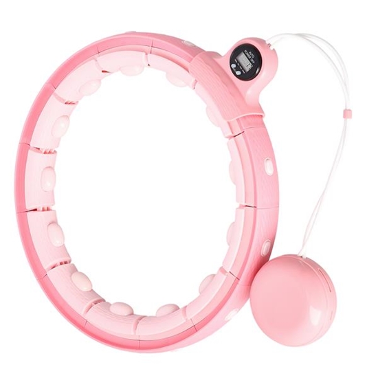 Picture of Vingrošanas aplis ar atsvaru FH02 PINK HULA HOOP WITH WEIGHT + COUNTER STOCK