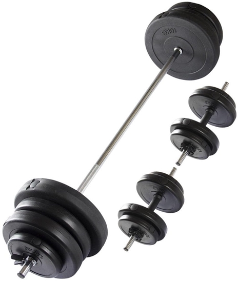 Изображение VIRTUFIT REGULOWANY ZESTAW SZTANGI I HANTLE - 60.5 KG - CZARNY