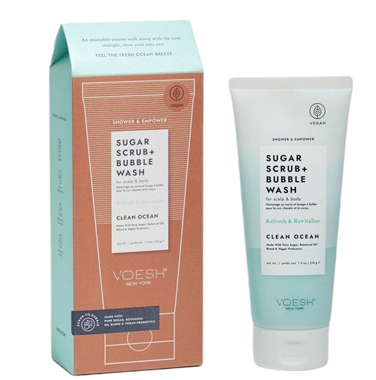 Picture of VOESH_Sugar Scrub + Bubble Wash peeling i pianka do mycia skóry gowy i ciaa Clean Ocean 210g