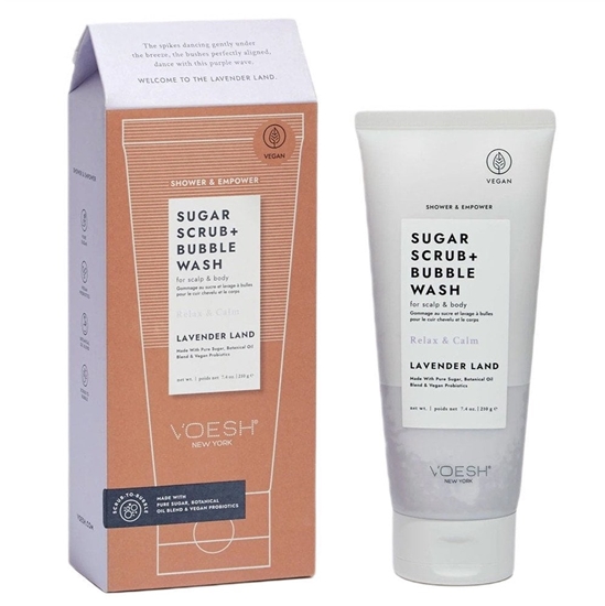 Picture of VOESH_Sugar Scrub + Bubble Wash peeling i pianka do mycia skóry gowy i ciaa Lavender Land 210g