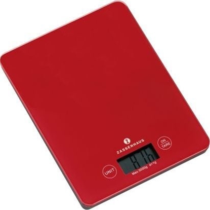 Attēls no Waga kuchenna Zassenhaus elektroniczna 16,5x21,5 cm czerwona