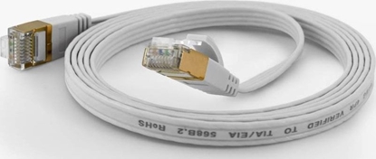 Picture of Wantec Wantec flates CAT6A FTP Patch Cable - 0,2 m - Cat6a - F/UTP (FTP) - RJ- 45 - RJ- 45 - white (7002)