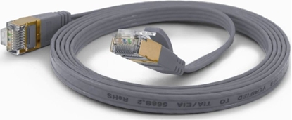 Picture of Wantec Wantec flates CAT6A FTP Patch Cable - 0,25 m - Cat6a - F/UTP (FTP) - RJ- 45 - RJ- 45 - gray (7073)