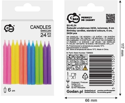 Изображение wieczki urodzinowe 6cm 24szt