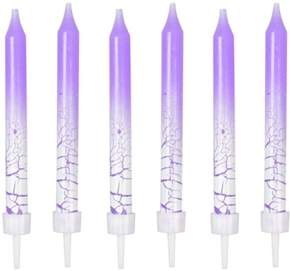 Изображение wieczki urodzinowe fioletowe 6szt