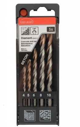 Attēls no Wierto Abraboro Zestaw wierte do betonu 4-10 mm ABRABORO Diamant EVO