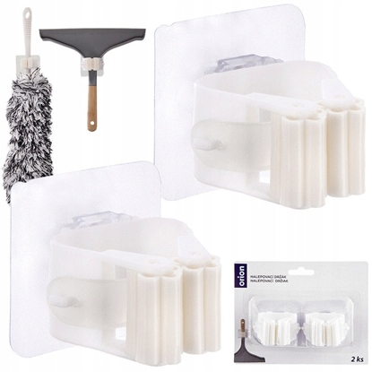 Attēls no Wieszak na mopa, miot i narzdzia samoprzylepny biay 2 szt.