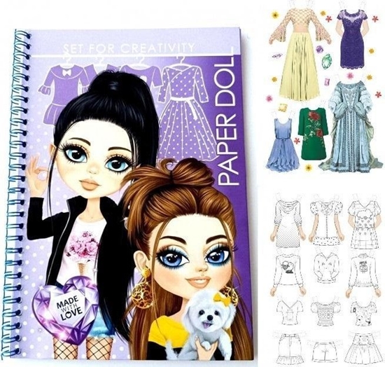 Picture of Wycinanki-kolorowanki Lalki - fioletowe